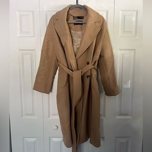 EUC Zara Tan Manteco Wool Coat